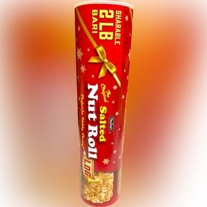 GIANT 16”  PEARSONSs ORIGINAL SALTED NUT ROLL LOG CANDY CONTAINER COLLECTIBLE
